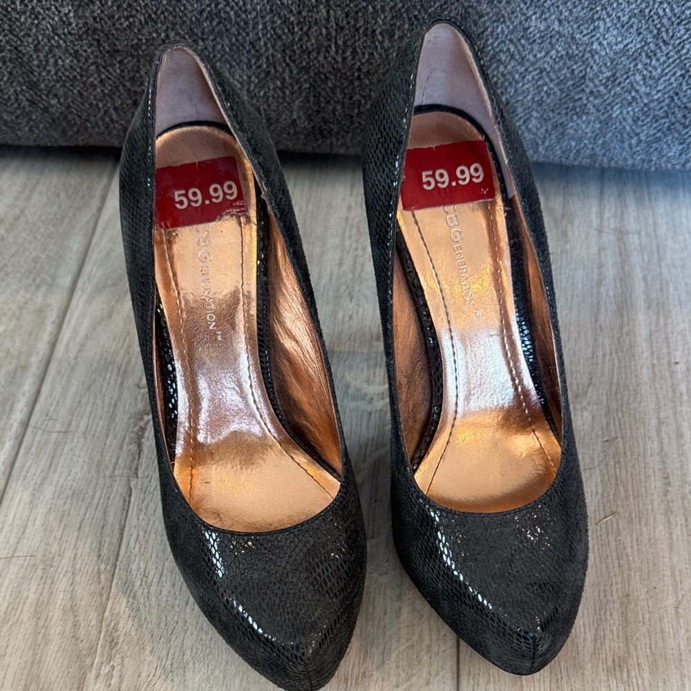 BCBGeneration Black Shimmer Heels